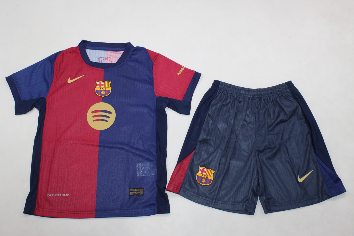 Kids-Barcelona 24/25 Home New Sponsor Jersey(Player)